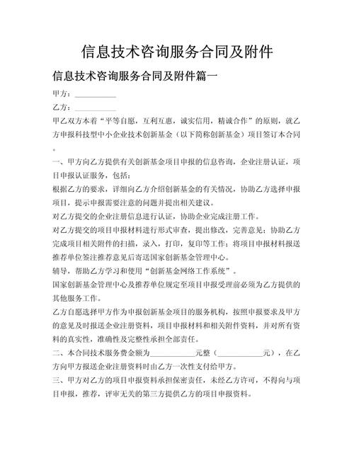 信息技术咨询服务合同及附件